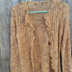 Ruffled Knit Multicolor Sweater - No Size. No Brand. - See Measurements